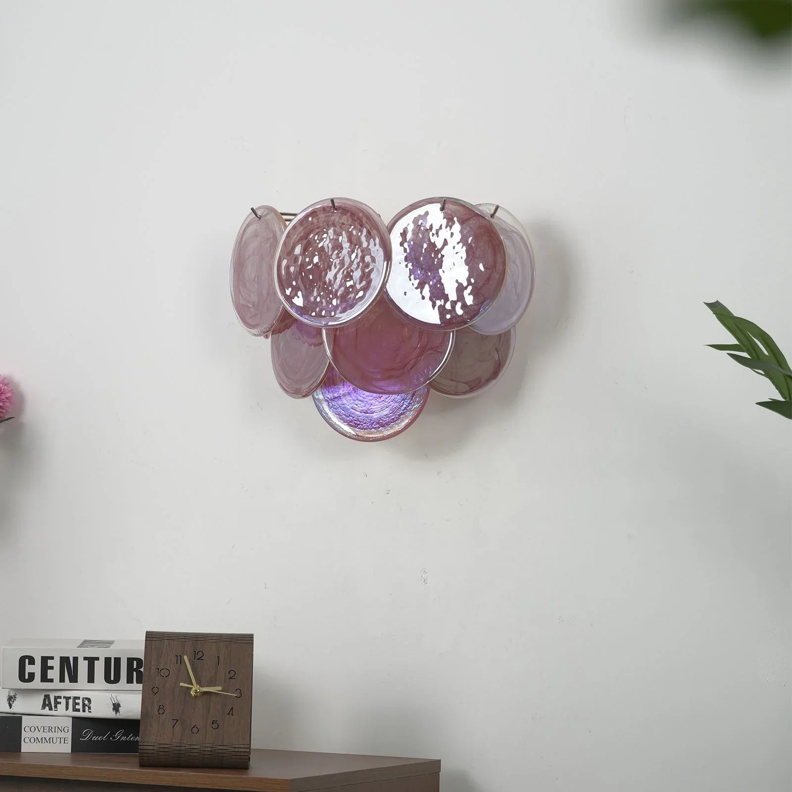 Pink Blown Glass Wall Sconce — Romantic Rose Glow - LumoTrot