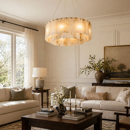Alabaster Chandelier — Organic Warm Ambiance - LumoTrot