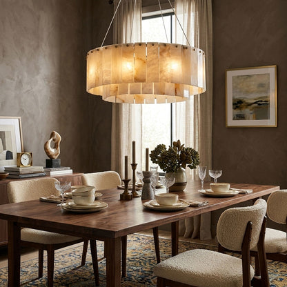 Alabaster Chandelier — Organic Warm Ambiance - LumoTrot