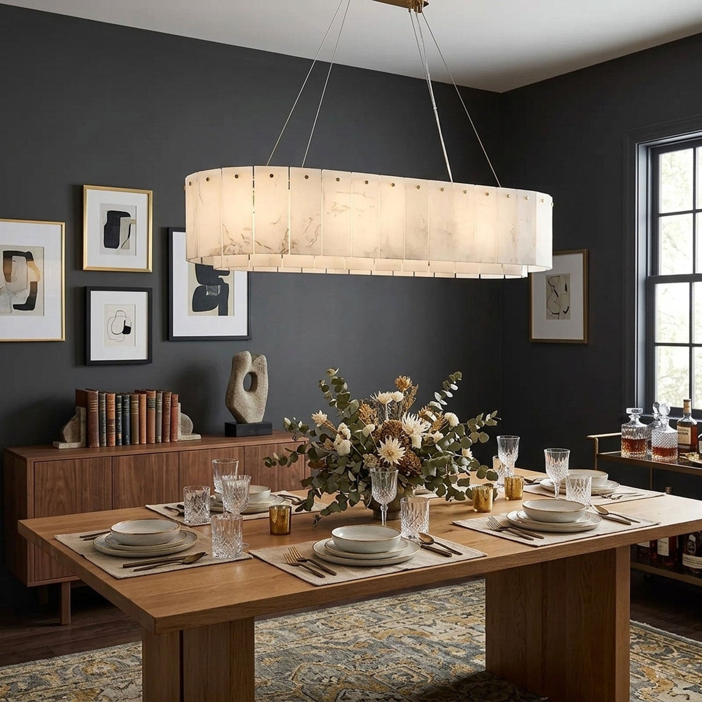 Alabaster Chandelier — Organic Warm Ambiance - LumoTrot