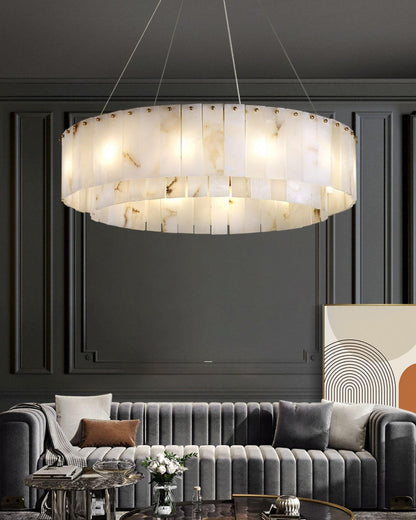 Alabaster Chandelier — Organic Warm Ambiance - LumoTrot