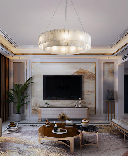 Alabaster Chandelier — Organic Warm Ambiance - LumoTrot