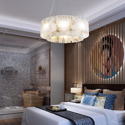 Alabaster Chandelier — Organic Warm Ambiance - LumoTrot