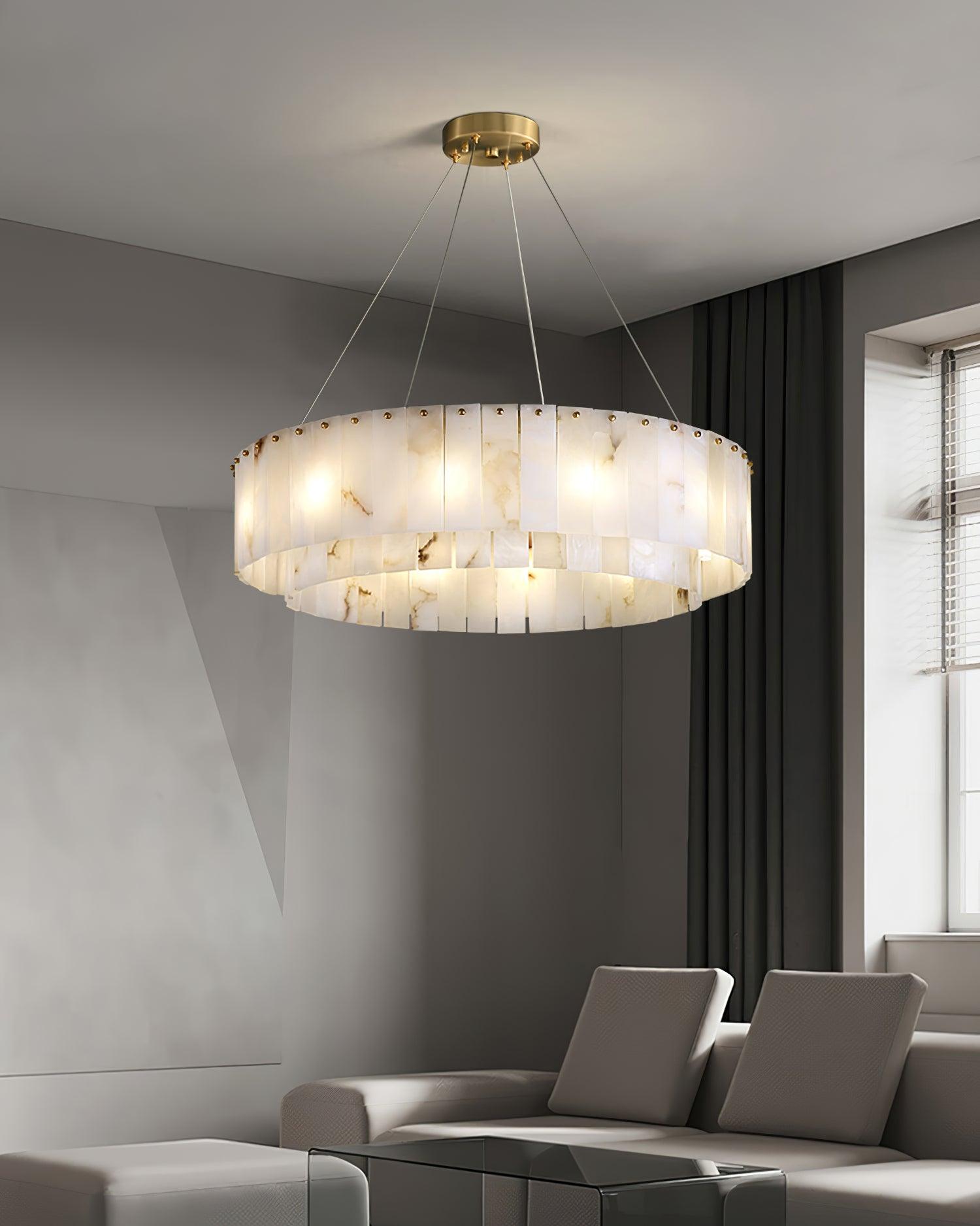 Alabaster Chandelier — Organic Warm Ambiance - LumoTrot