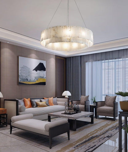 Alabaster Chandelier — Organic Warm Ambiance - LumoTrot