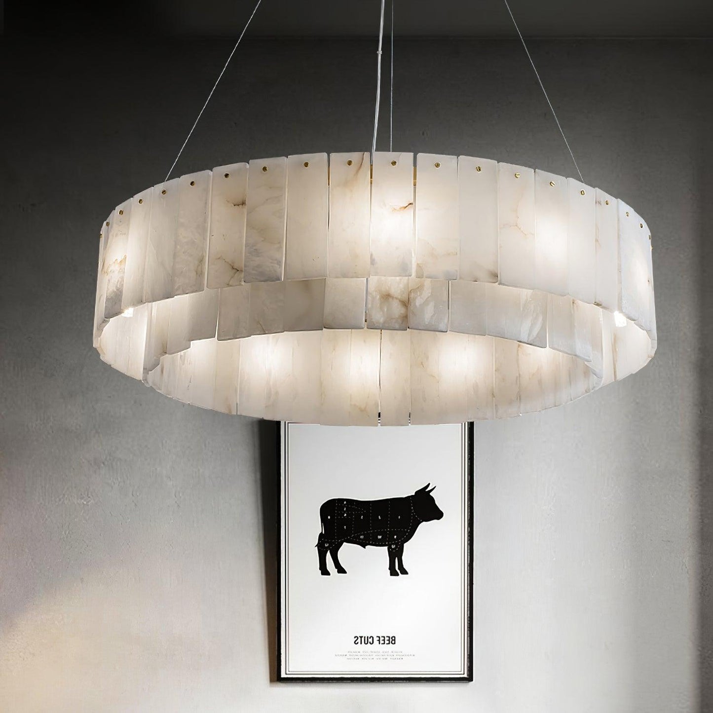 Alabaster Chandelier — Organic Warm Ambiance - LumoTrot