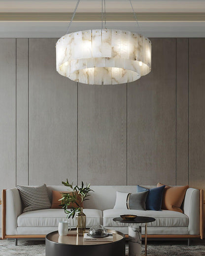 Alabaster Chandelier — Organic Warm Ambiance - LumoTrot