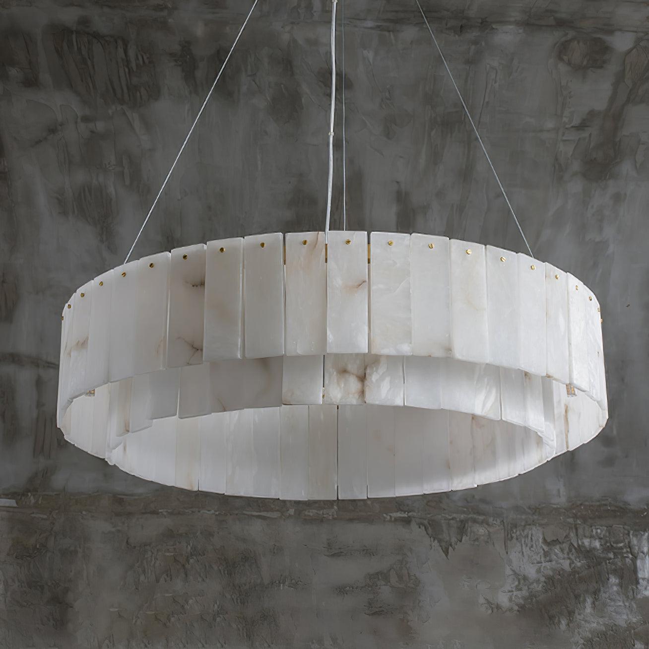 Alabaster Chandelier — Organic Warm Ambiance - LumoTrot