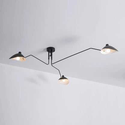Black Metal Ceiling Light — Sculptural Mid-Century Ambiance
