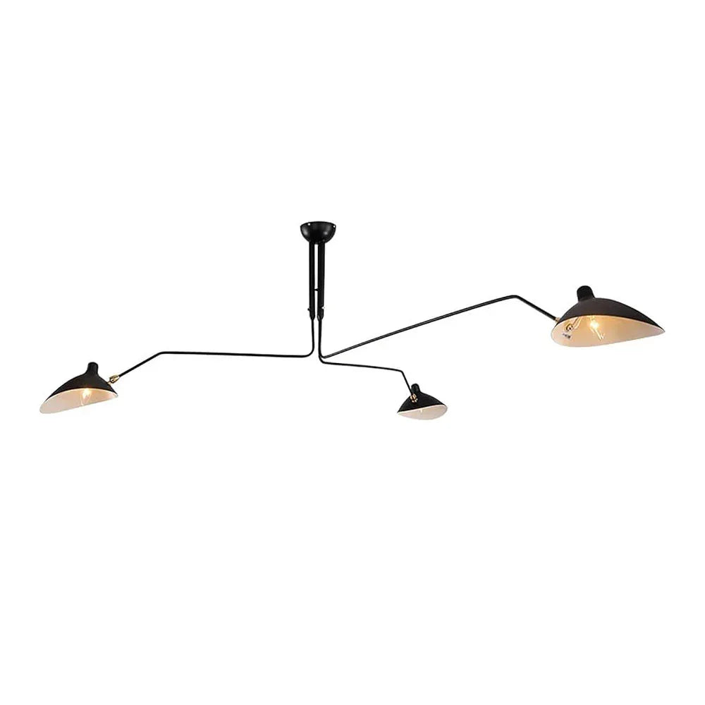 Black metal sculptural ceiling light for mid-century modern living rooms by Lumotrot