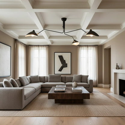 Black Metal Ceiling Light — Sculptural Mid-Century Design - LumoTrot