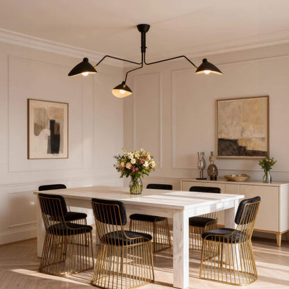 Black Metal Ceiling Light — Sculptural Mid-Century Ambiance