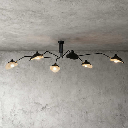 Black Metal Ceiling Light — Sculptural Mid-Century Ambiance