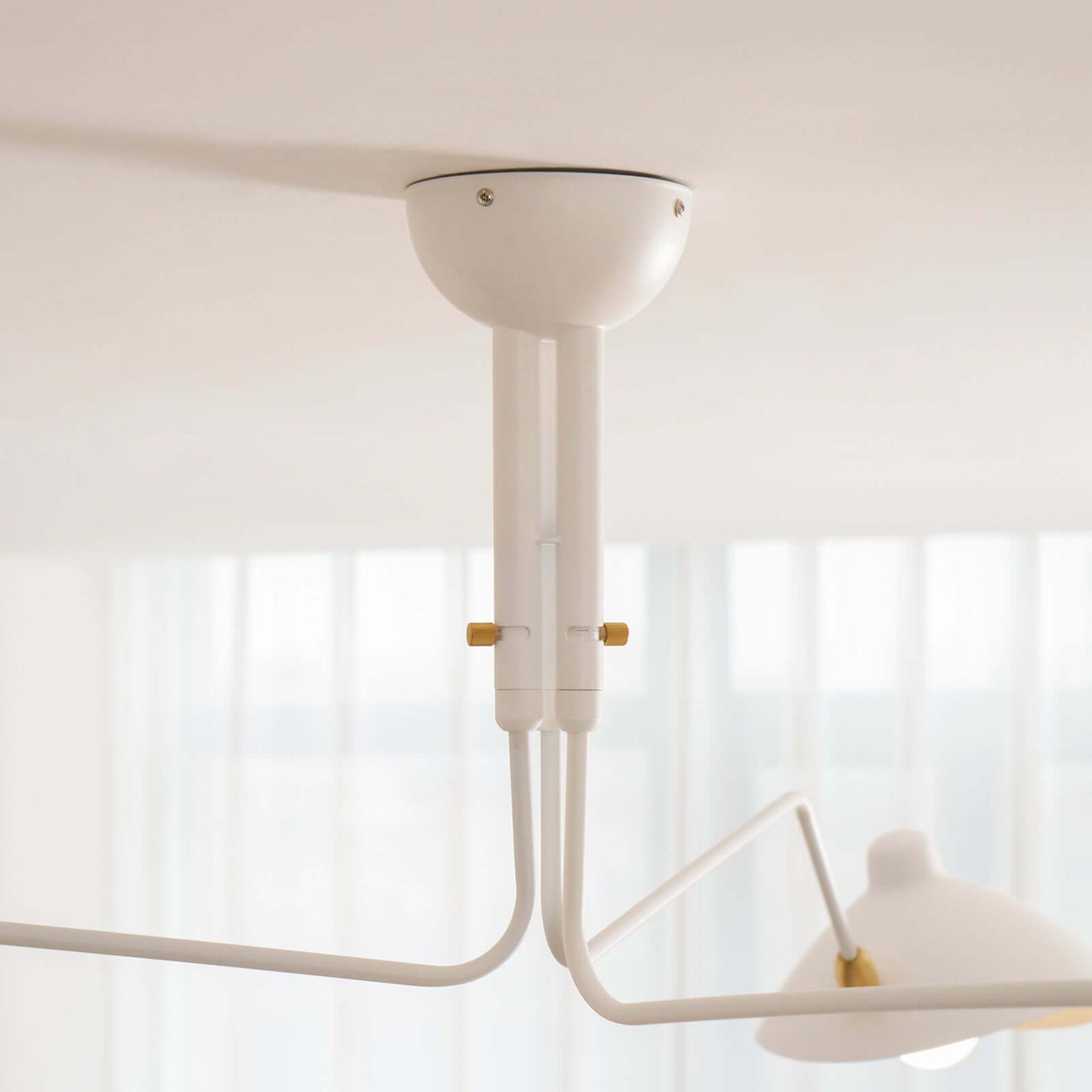 Black Metal Ceiling Light — Sculptural Mid-Century Ambiance