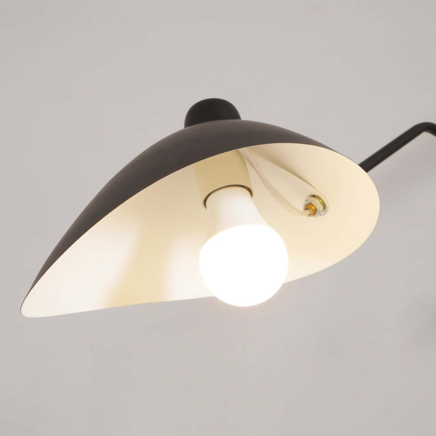 Black Metal Ceiling Light — Sculptural Mid-Century Ambiance
