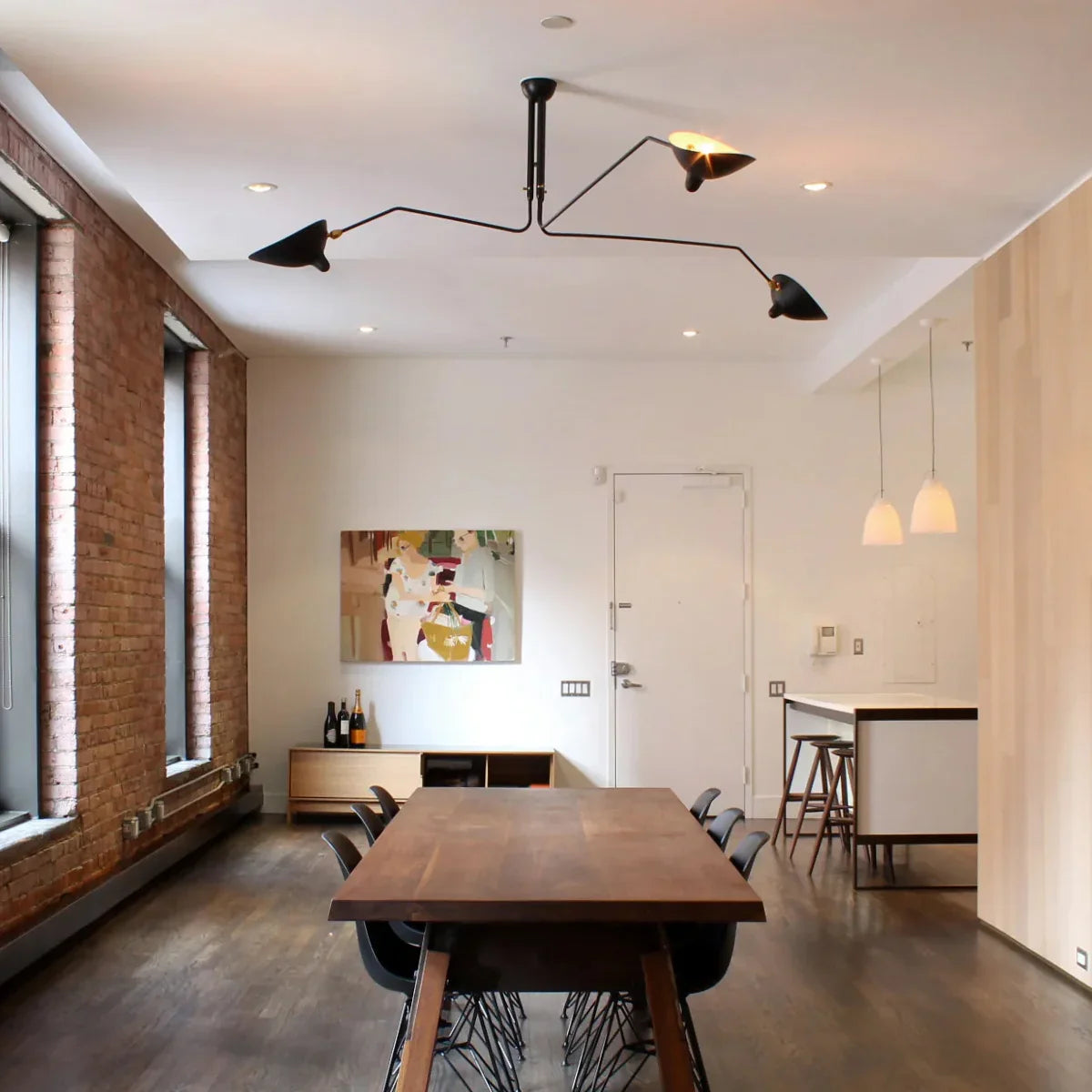 Black Metal Ceiling Light — Sculptural Mid-Century Design - LumoTrot