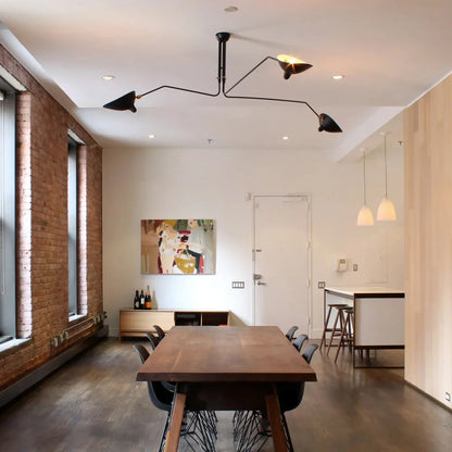 Black Metal Ceiling Light — Sculptural Mid-Century Design - LumoTrot