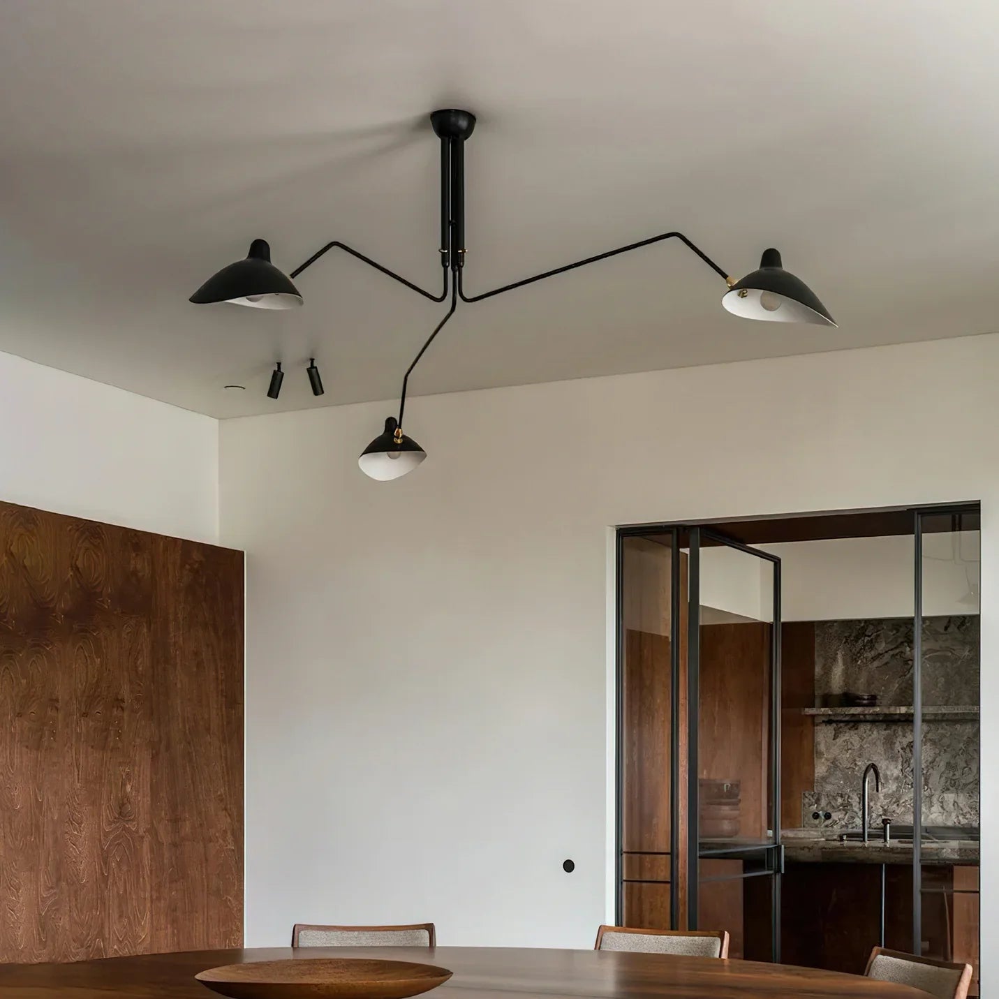 Black Metal Ceiling Light — Sculptural Mid-Century Design - LumoTrot