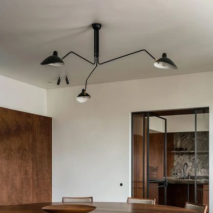 Black Metal Ceiling Light — Sculptural Mid-Century Design - LumoTrot