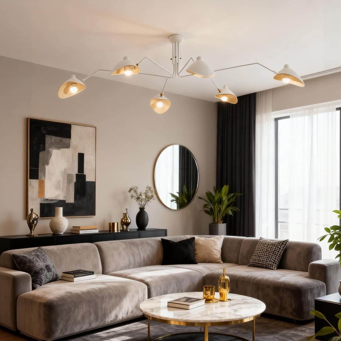 Black Metal Ceiling Light — Sculptural Mid-Century Design - LumoTrot