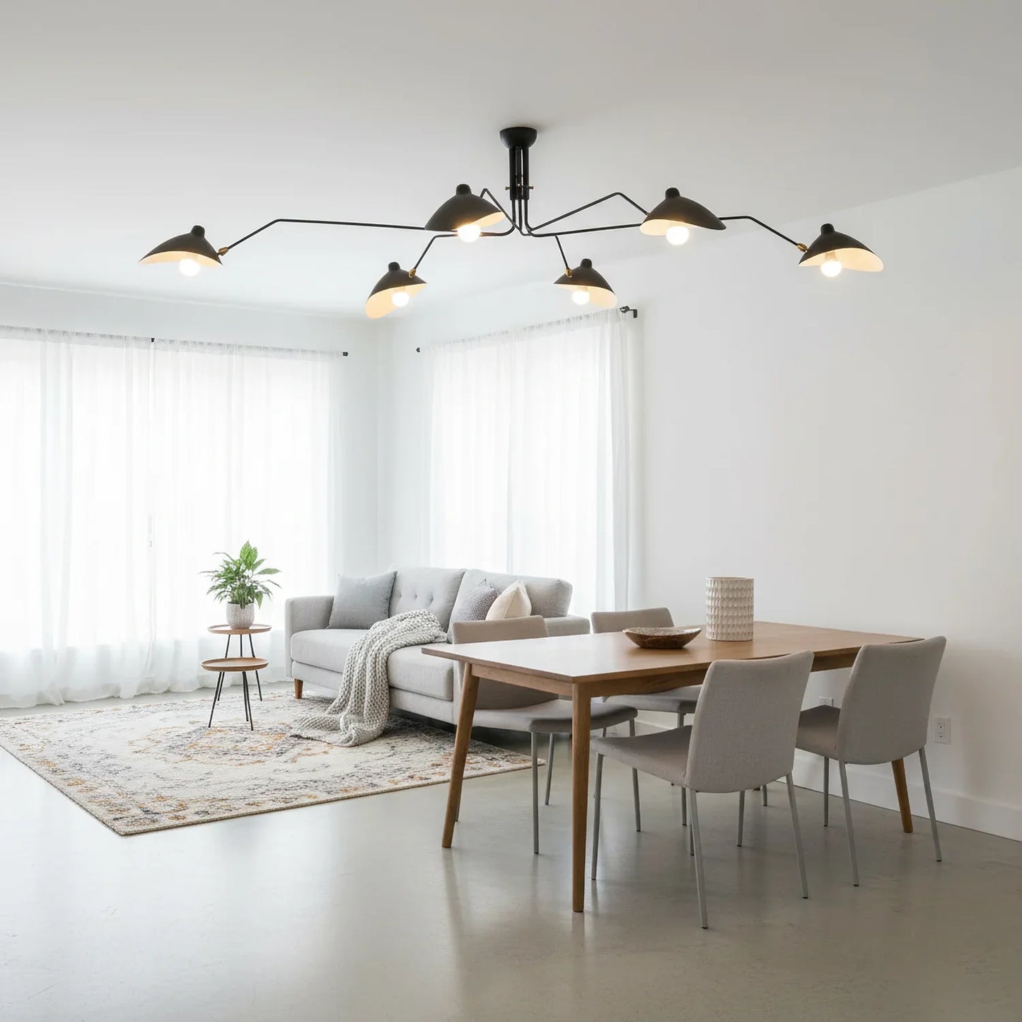 Black Metal Ceiling Light — Sculptural Mid-Century Design - LumoTrot