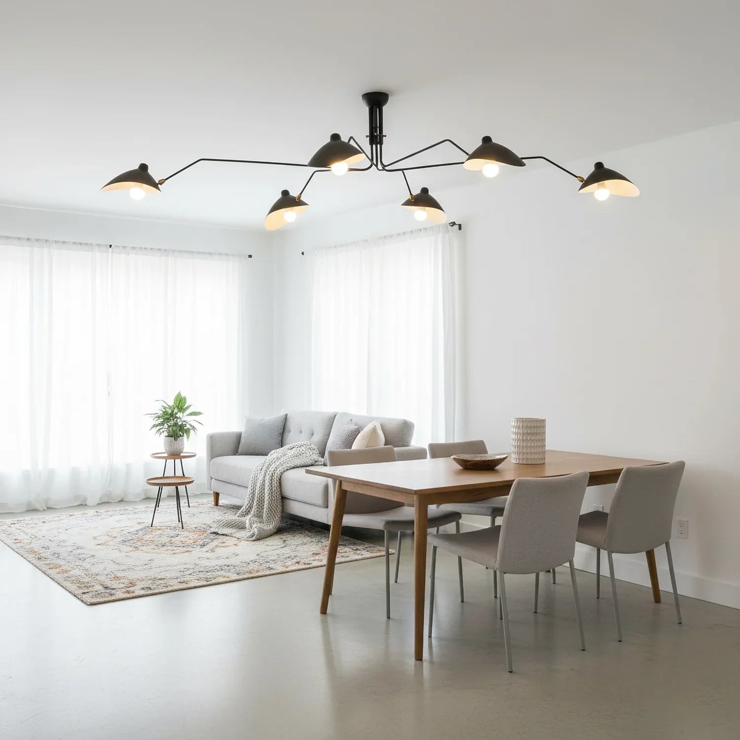 Black Metal Ceiling Light — Sculptural Mid-Century Design - LumoTrot