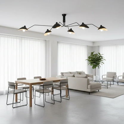 Black Metal Ceiling Light — Sculptural Mid-Century Design - LumoTrot