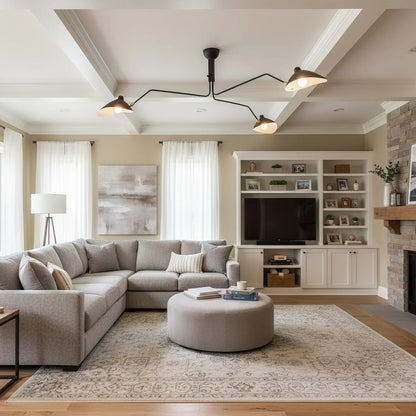 Black Metal Ceiling Light — Sculptural Mid-Century Ambiance