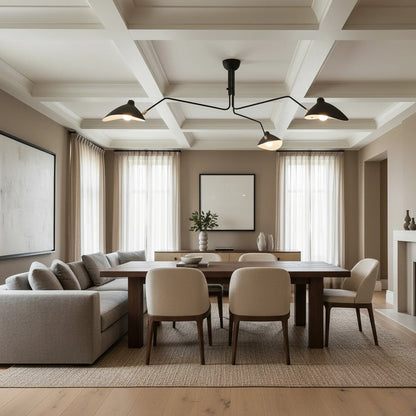 Black Metal Ceiling Light — Sculptural Mid-Century Ambiance