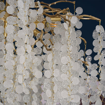 Brass Crystal Chandelier — Ethereal Forest Glow