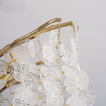Brass Crystal Chandelier — Ethereal Forest Glow