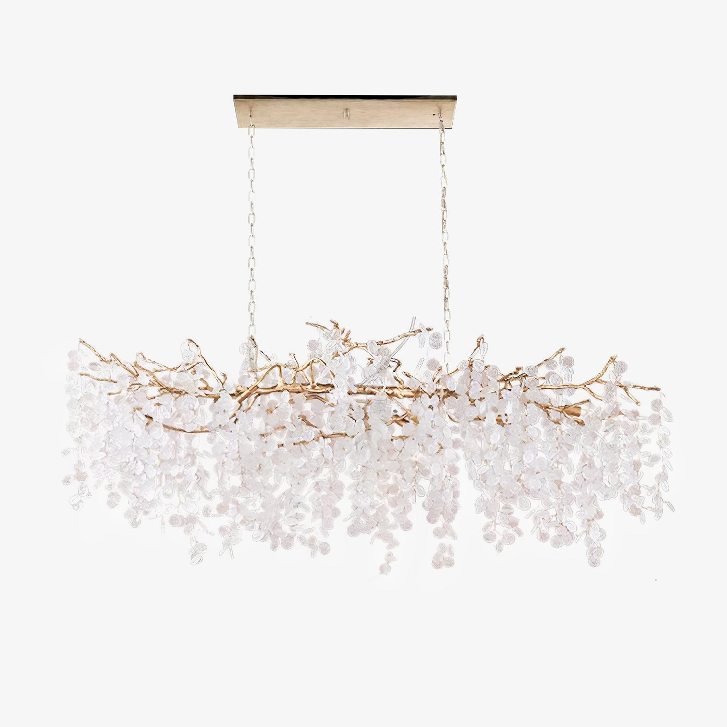 Brass Crystal Chandelier — Ethereal Forest Glow