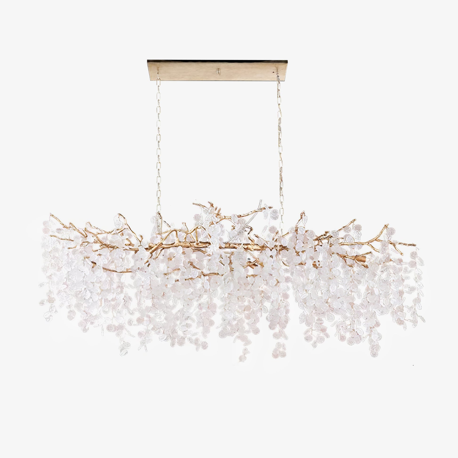 Brass Crystal Chandelier — Ethereal Forest Glow