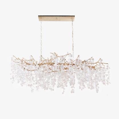 Brass Crystal Chandelier — Ethereal Forest Glow