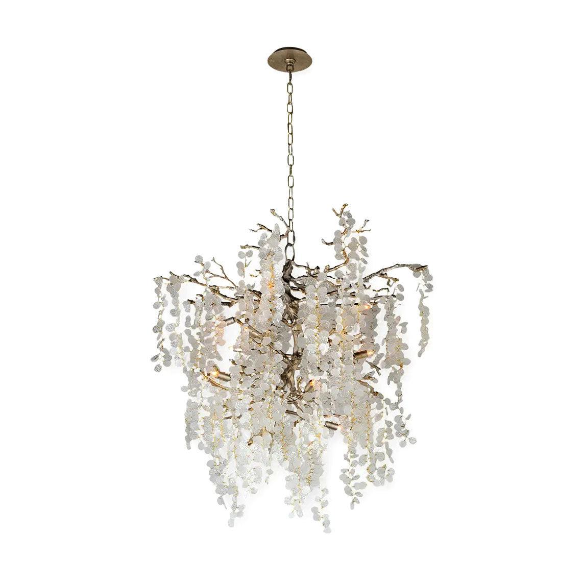 Brass Crystal Chandelier — Ethereal Forest Glow
