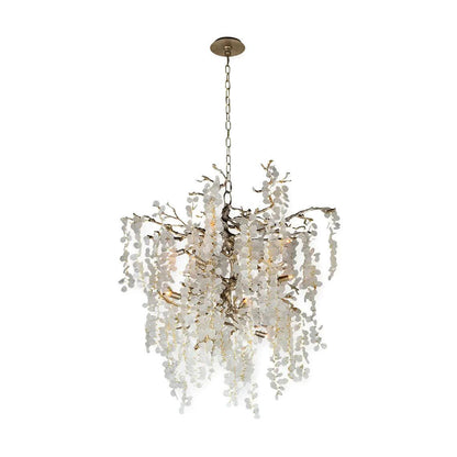 Brass Crystal Chandelier — Ethereal Forest Glow