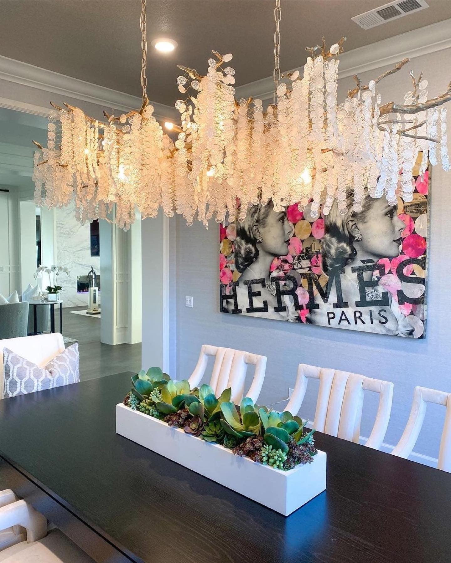 Brass Crystal Chandelier — Ethereal Forest Glow