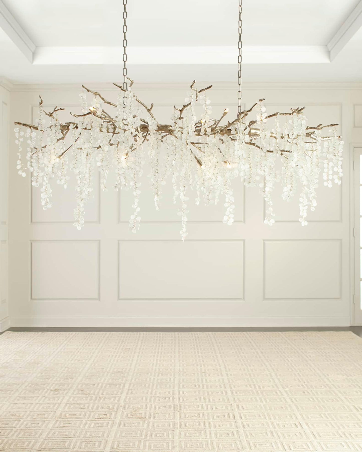 Brass Crystal Chandelier — Ethereal Forest Glow