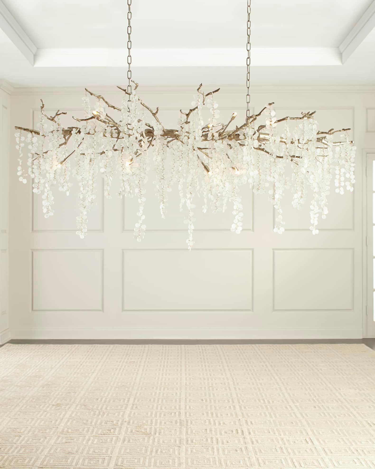Brass Crystal Chandelier — Ethereal Forest Glow