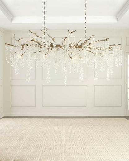 Brass Crystal Chandelier — Ethereal Forest Glow