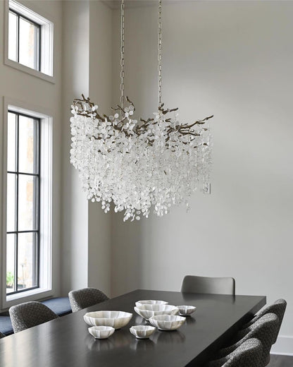 Brass Crystal Chandelier — Ethereal Forest Glow