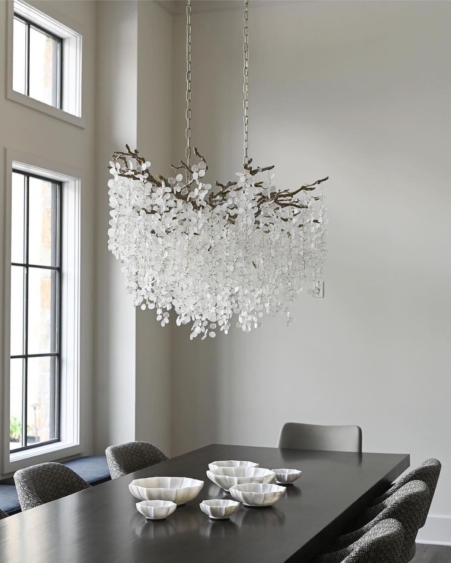 Brass Crystal Chandelier — Ethereal Forest Glow