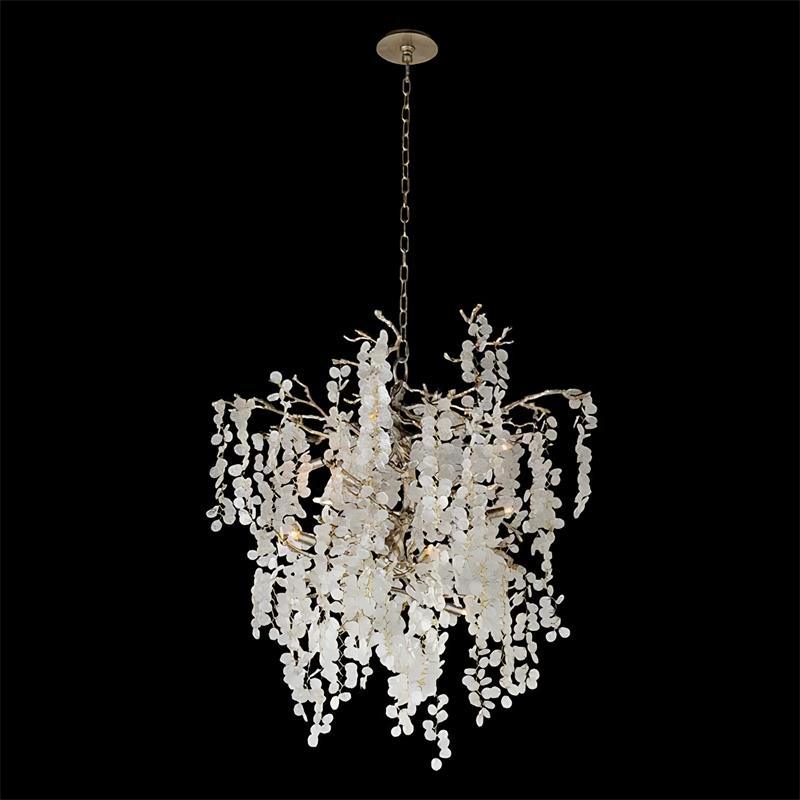 Brass Crystal Chandelier — Ethereal Forest Glow