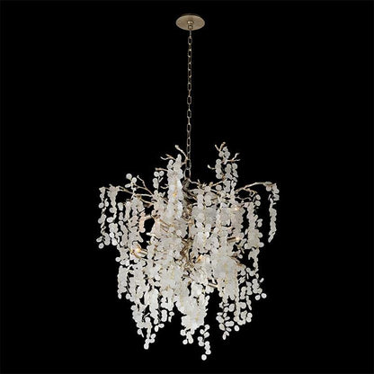 Brass Crystal Chandelier — Ethereal Forest Glow