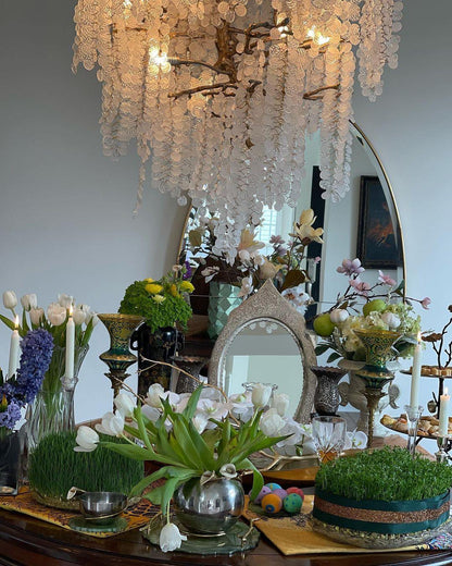 Brass Crystal Chandelier — Ethereal Forest Glow