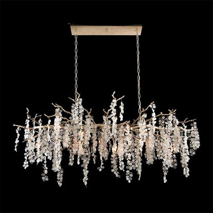 Brass Crystal Chandelier — Ethereal Forest Glow