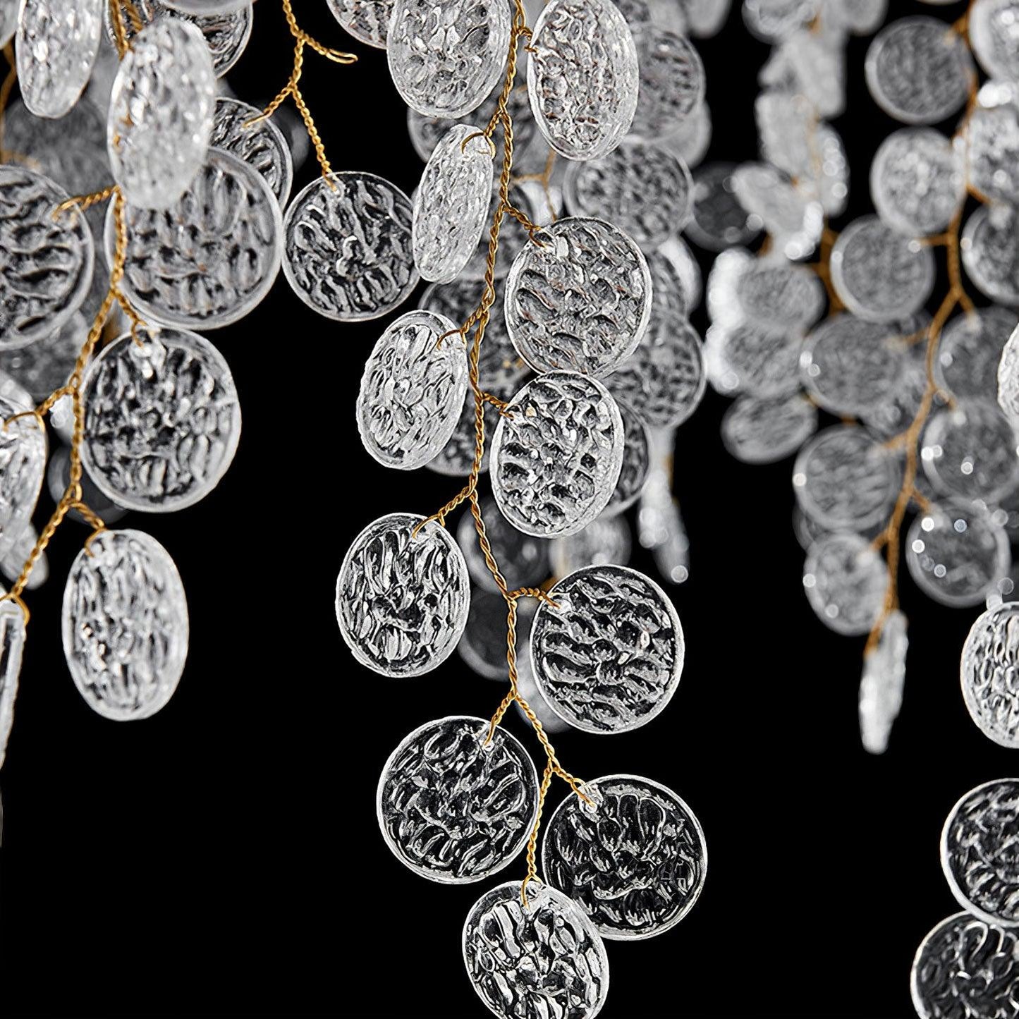 Brass Crystal Chandelier — Ethereal Forest Glow