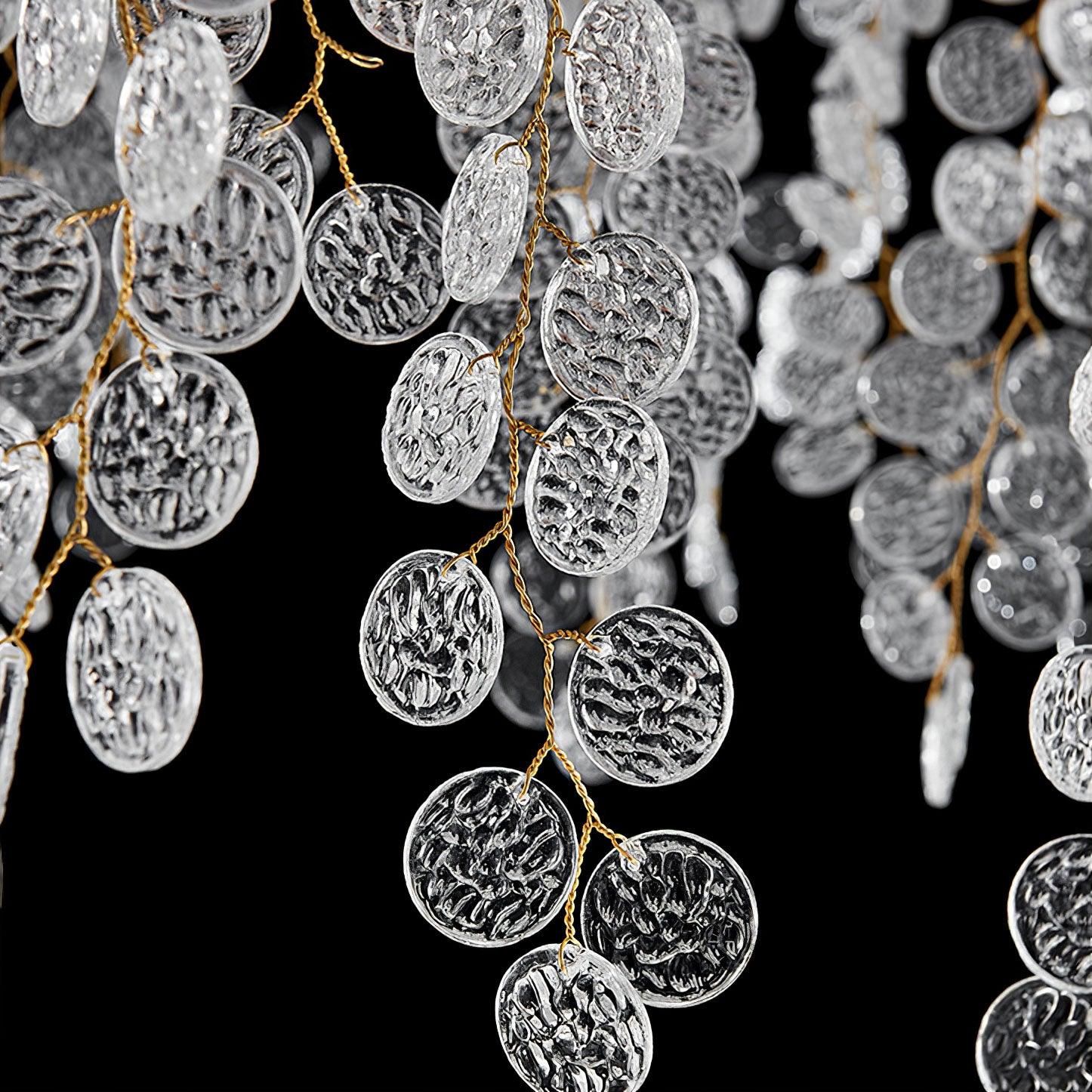 Brass Crystal Chandelier — Ethereal Forest Glow
