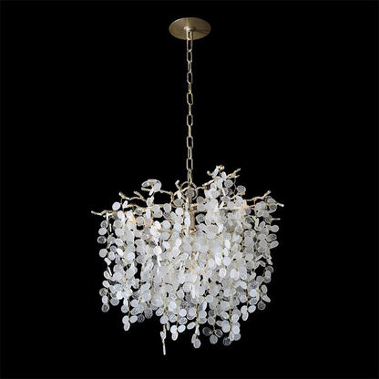 Brass Crystal Chandelier — Ethereal Forest Glow