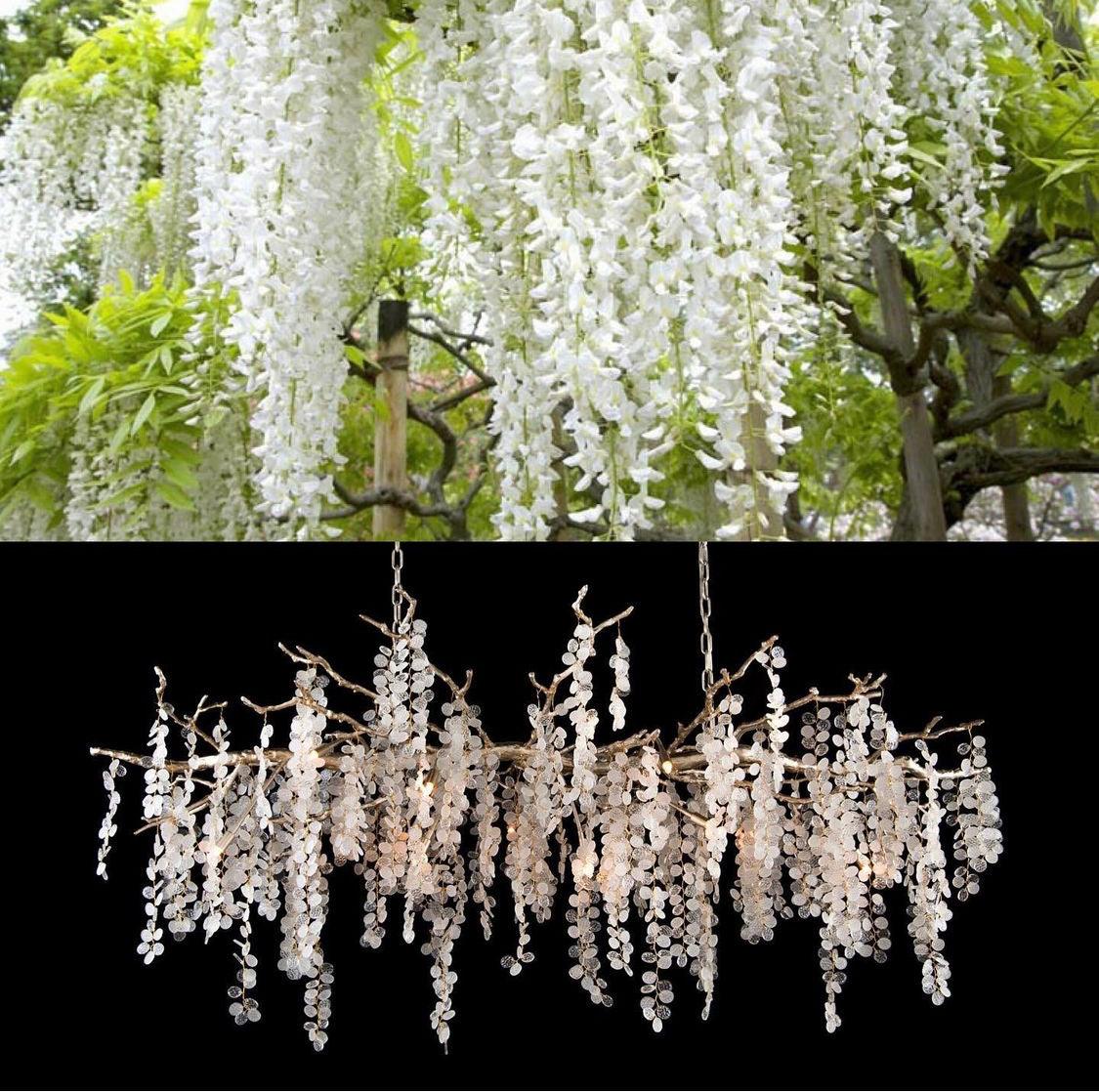 Brass Crystal Chandelier — Ethereal Forest Glow